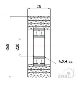 ZABI CZECH s.r.o - polyuretanova-rolna s-loziskem-68-mm-zabi-rp-68-25_20_tv-1750834479.jpg